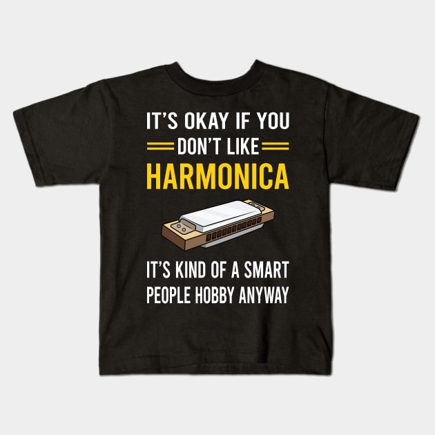 Smart People Hobby Harmonica Mouth Organ Kids T-Shirt by Good Day